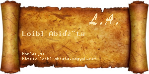 Loibl Abiáta névjegykártya